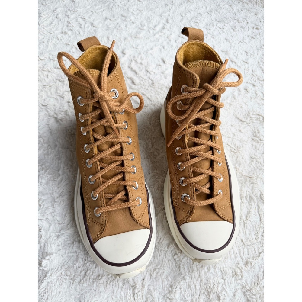 Converse Run Star Hike High Top Leather Platform Sneakers Wheat Tan Lug Sole 8.5 - Picture 8 of 10